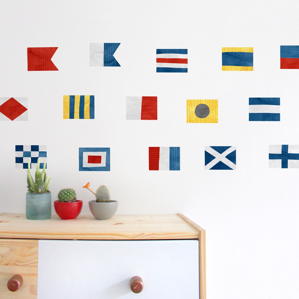 Nautical Flags - Fabric Wall Decal - Sag Harbor - Mej Mej
