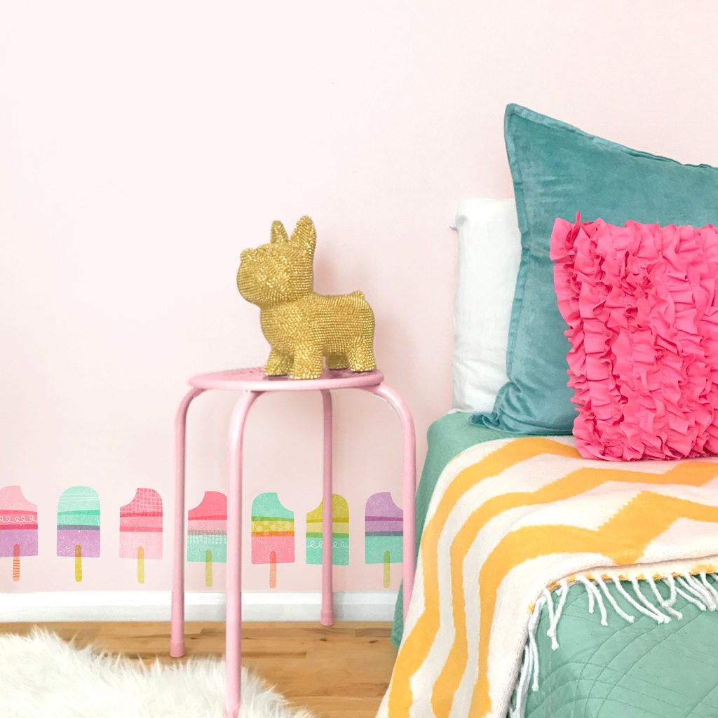 Popsicles Decal Popsicles - Fabric Wall Decal - Yum - Mej Mej - Etsy