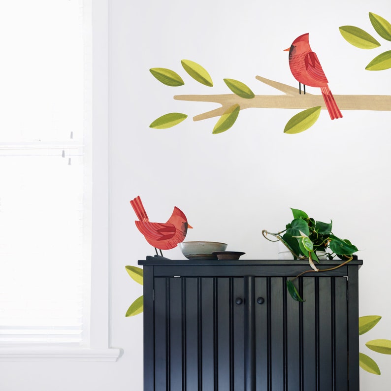 Cardinal Fabric Wall Decal Feather Mej Mej image 5