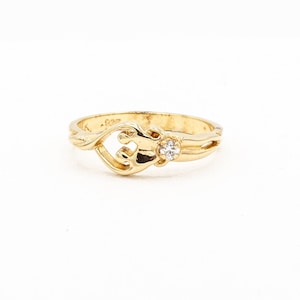 Soulmate Ring - Sterling Silver with 14kt. Gold overlay - CZ Stone