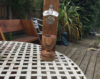 Wall mounted bottle opener