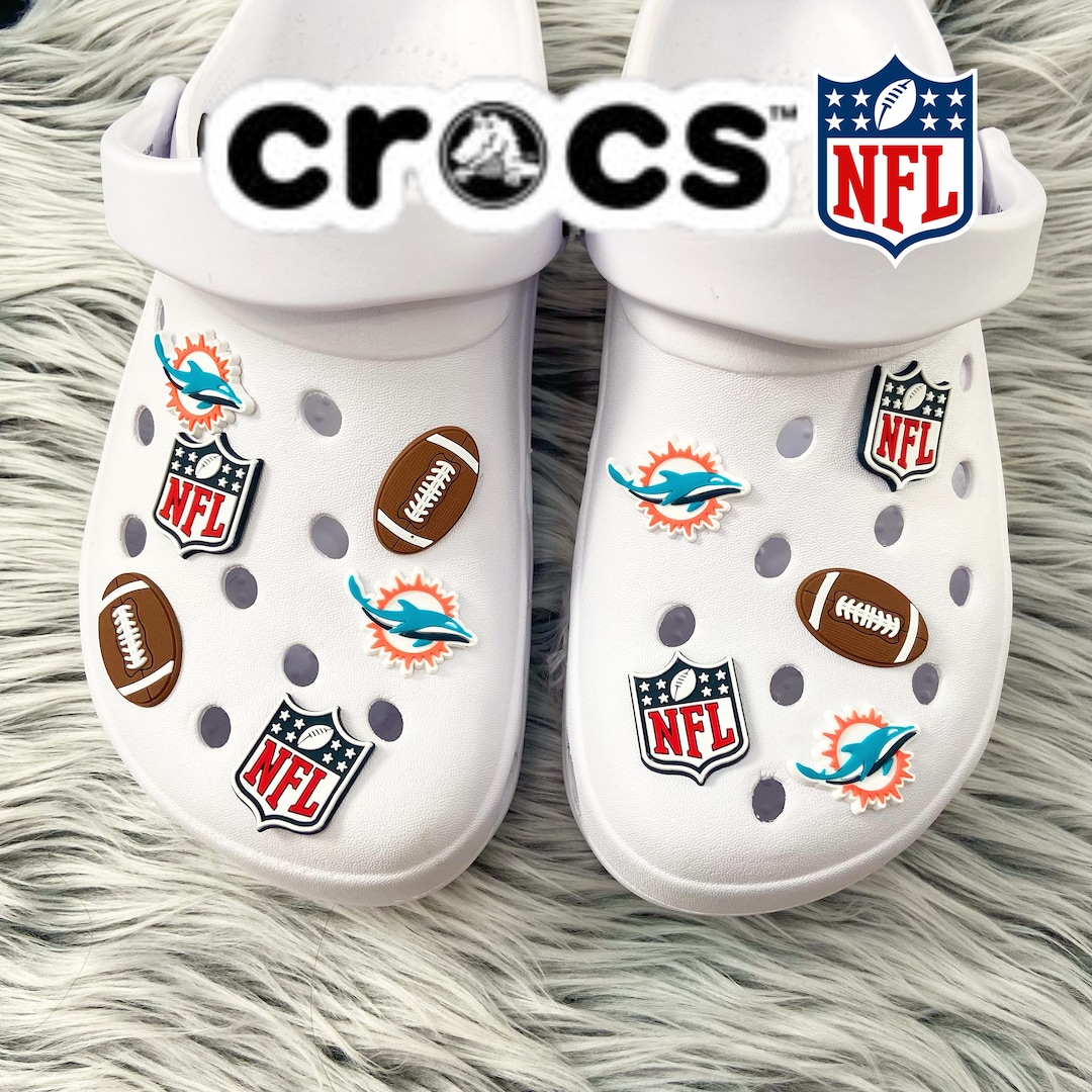 11 Piece Miami Croc Charm Jibbitz Set Dolphins Nfl Etsy