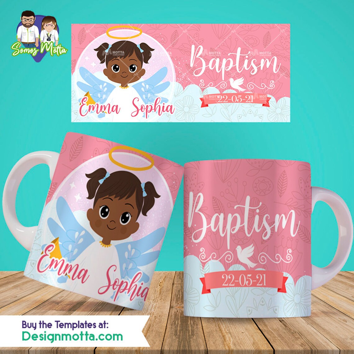 Designs to Sublimate Baptism Mugs Etsy México