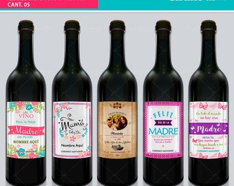 Templetes templates for bottle wine Mother's Day