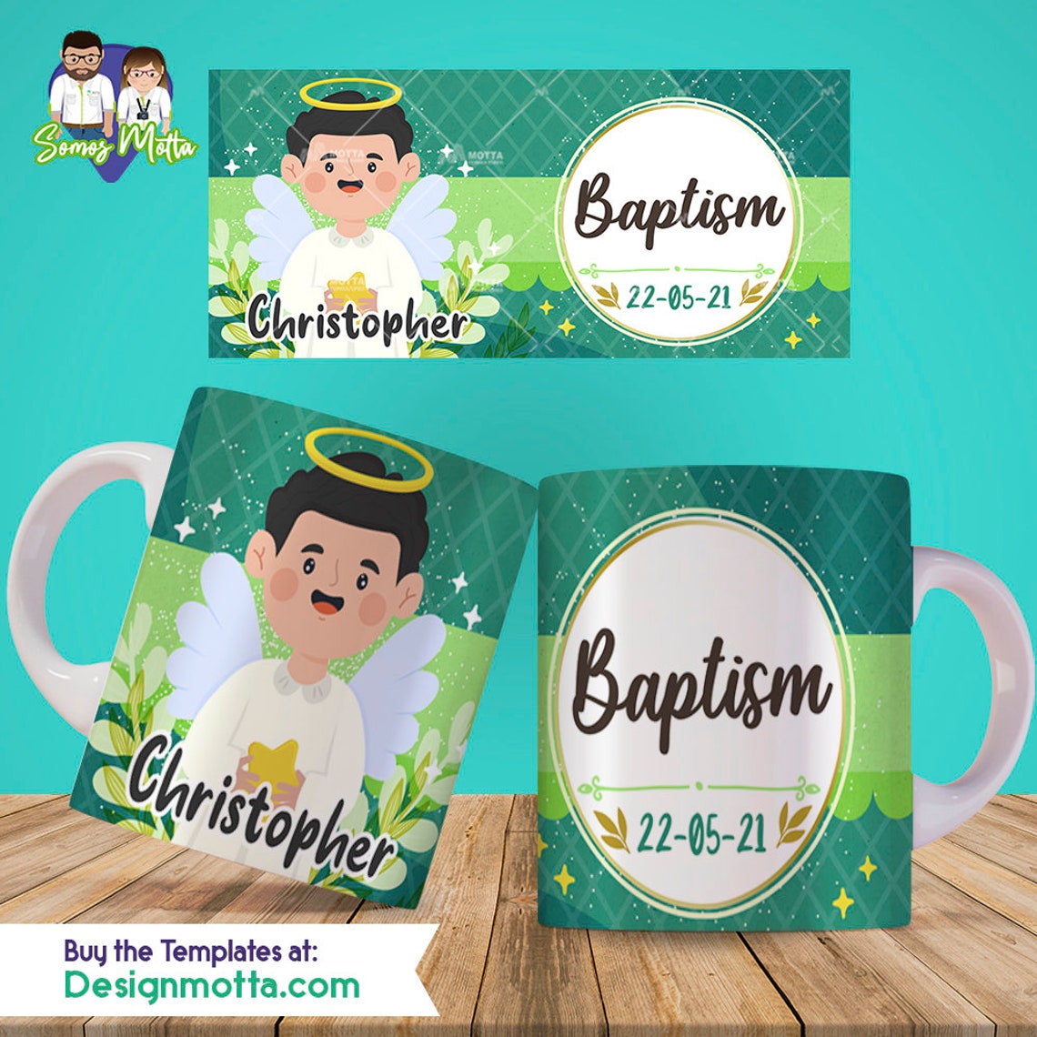 Designs to Sublimate Baptism Mugs Etsy