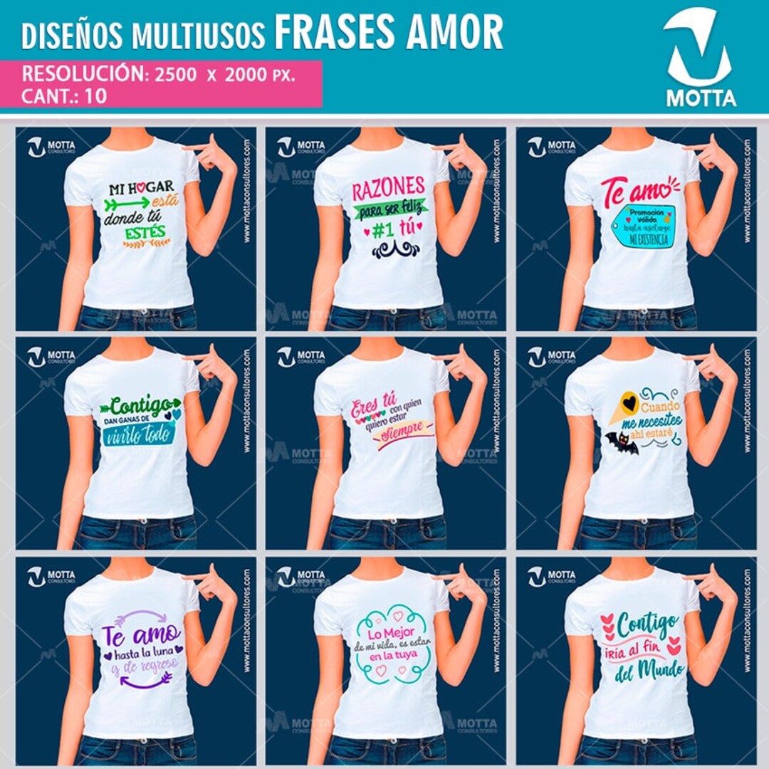 Plantillas Frases de Amor camisetas t-shirt sublimation - Etsy España