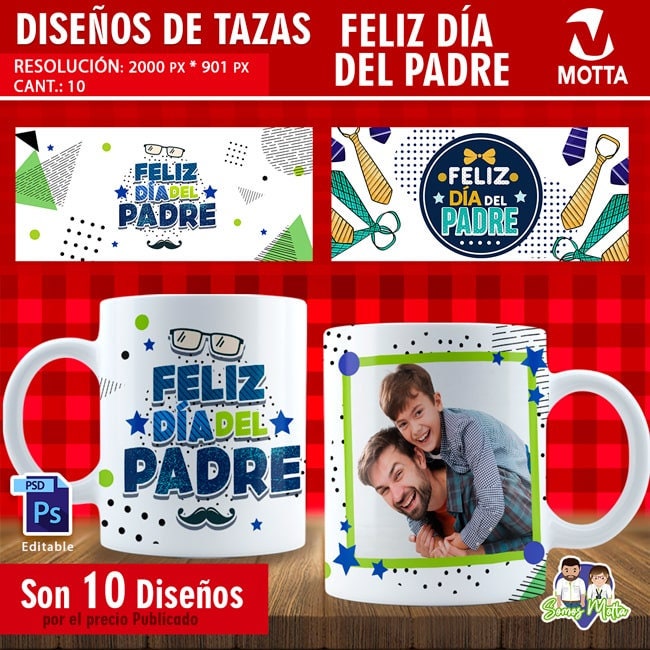 Sublimation templates Feliz Día del Padre Plantillas Tazas - Etsy España