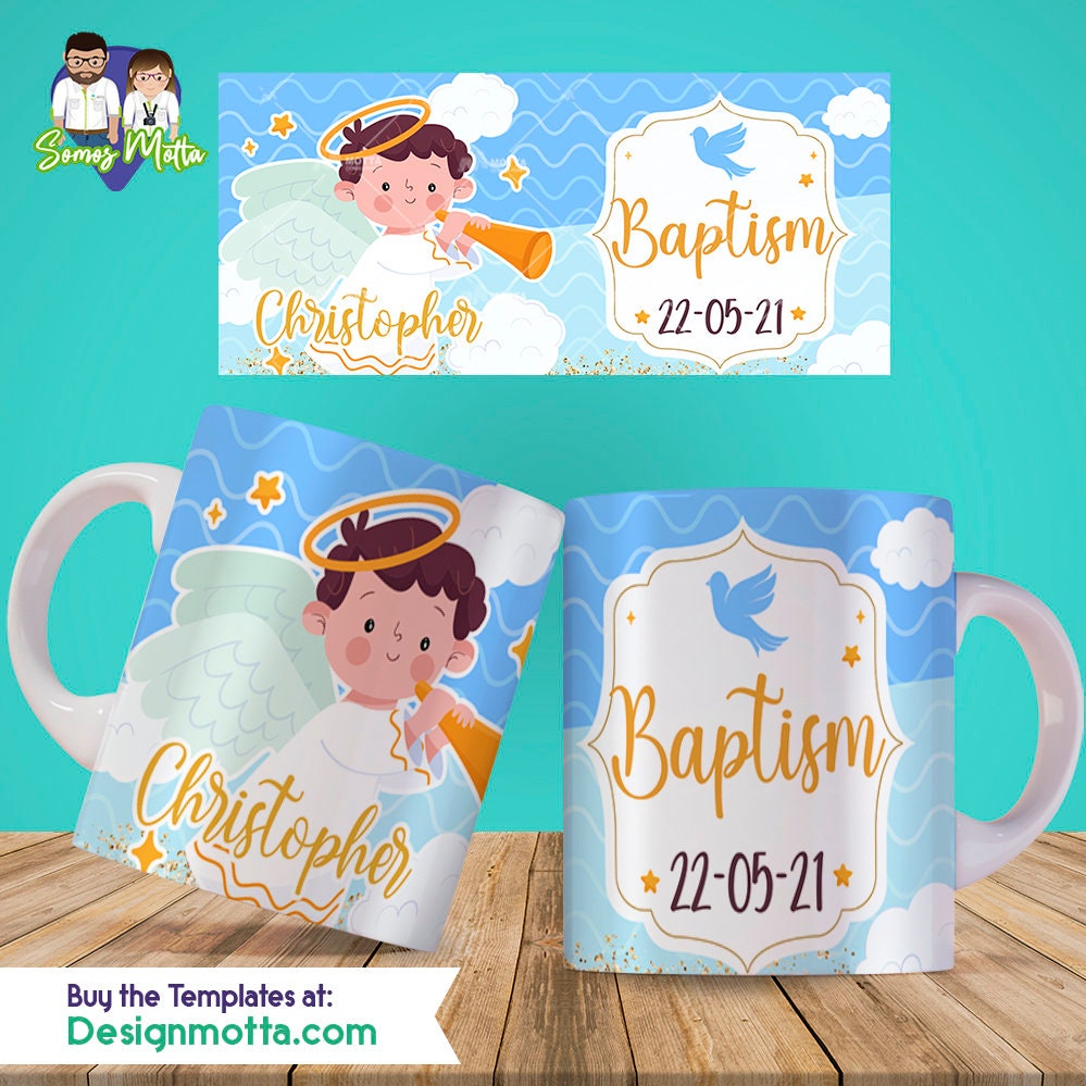 Designs to Sublimate Baptism Mugs Etsy