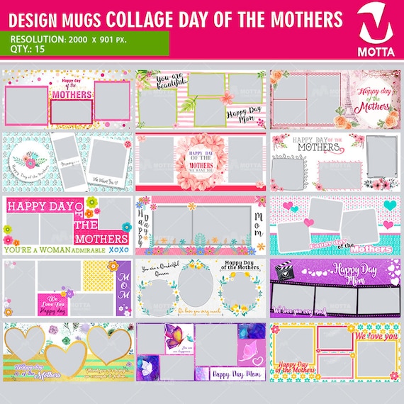 Download Sublimation Templates Psd Mother Collage Sublimation Etsy PSD Mockup Templates
