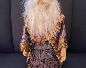 Vintage handcrafted paper mache Santa shelf sitter (31)
