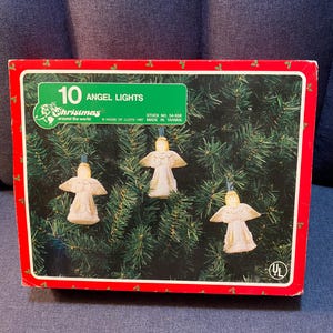 Vintage Christmas string of 10 blow mold angel lights (c-14)