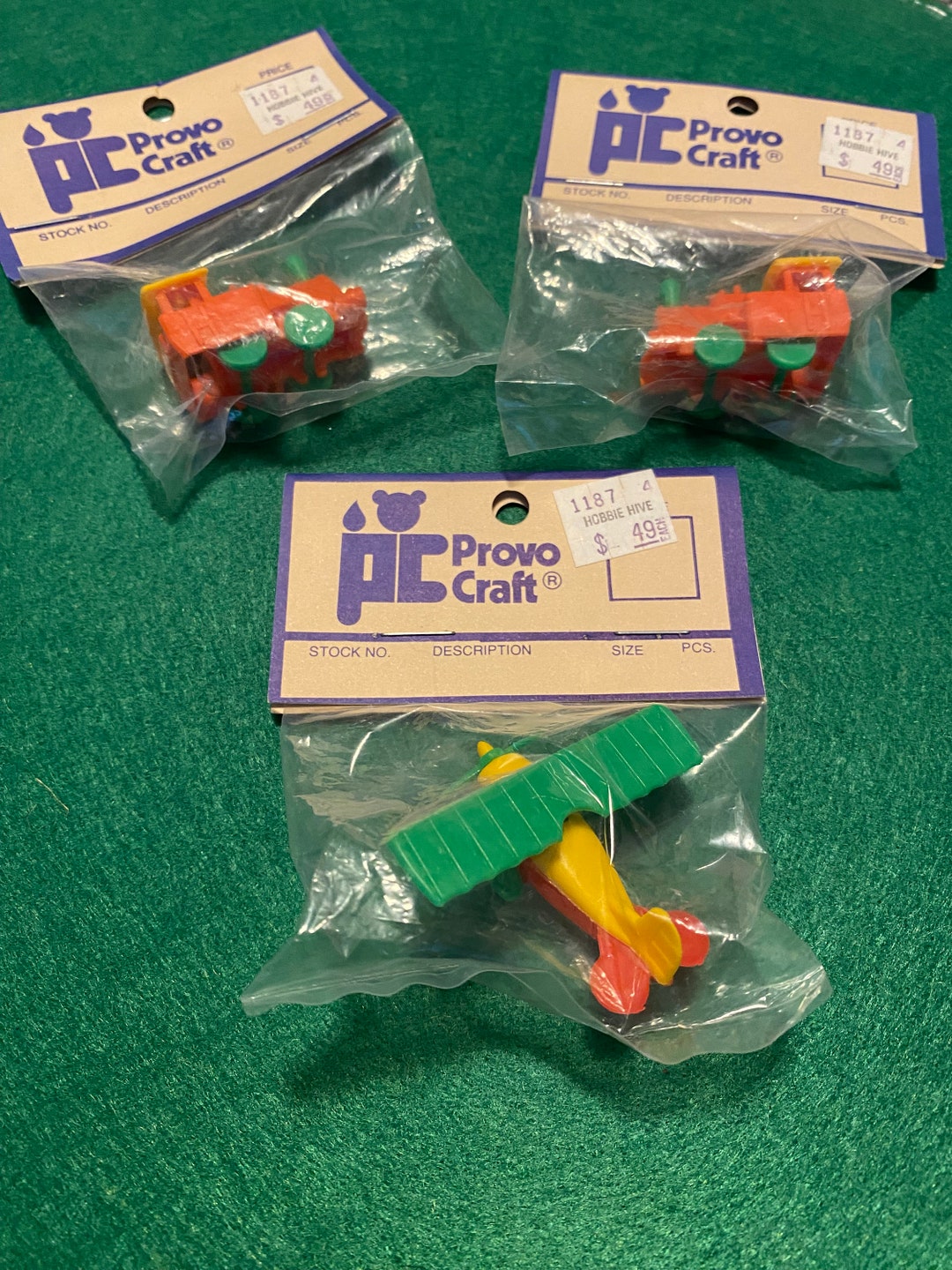 3 Mini Plastic Toys/crafts 1 Plane 2 Trains Etsy