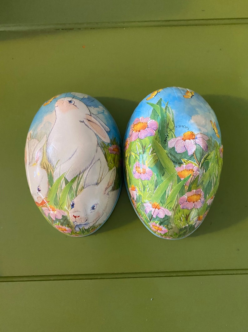 Vintage Paper Mache Easter Egg Box Etsy