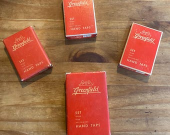 4 vintage Greenfield hand tap sets (jjj)