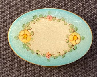 Gorgeous Art Deco Guilloche enamel powder compact (hi)