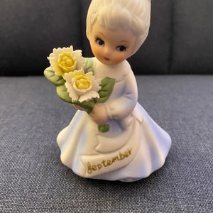 Vintage Josef September porcelain girl figurine &lt;AA)