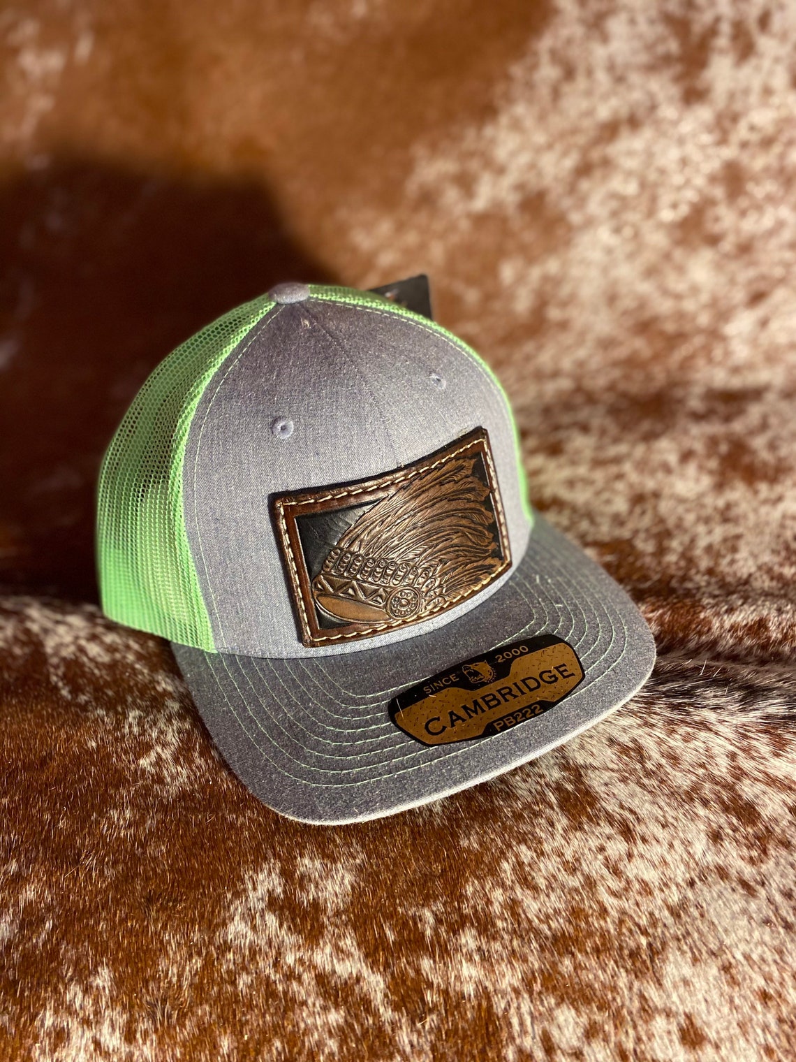 Leather Patch Hat Western Wear Cowboy Hat Etsy