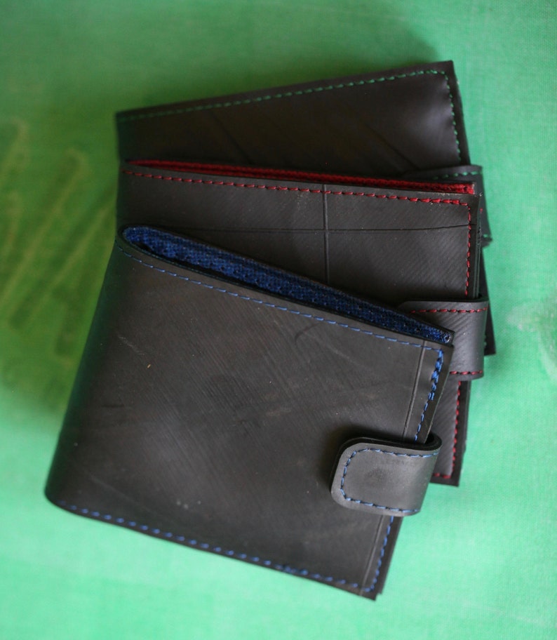Inner Tube 4 Card & Photo Wallet With Clasp, Vegan Wallet, Upcycled