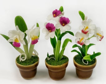 1//12 Dollhouse Miniature Butterfly Orchid Flower Plant Garden Accessory