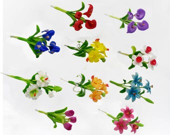 Accessoires miniatures pour maison de poupée, fleurs artificielles réalistes, décoration de jardin féerique sans pot, décoration florale