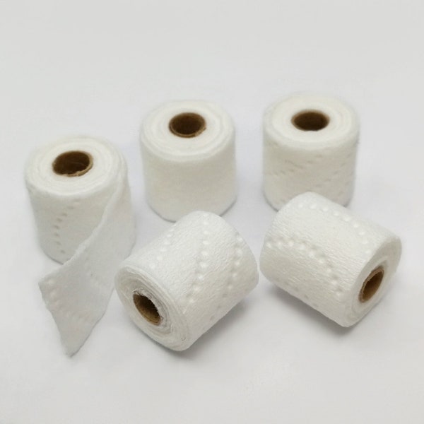 6 de 1:12 échelle DIY Dollhouse Miniature Accessories Tissue Paper Rolls Bathroom Toilet Kids Toys Doll House Décor