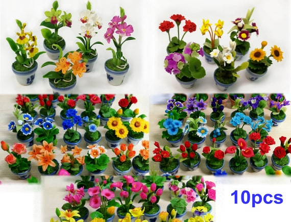 Dollhouse Miniature Flowers, Plants & Trees
