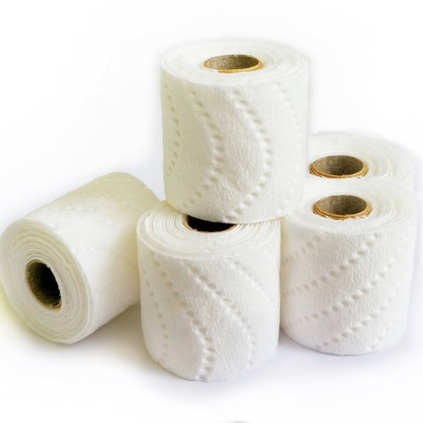 5pcs 1: 6 échelle Maison de poupée Accessoires miniatures Rouleaux de papier de soie Salle de bain Toilettes Enfants Jouets Maison de poupée Décor DIY