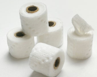 Rollos de papel de seda en miniatura para casa de muñecas, escala 1:24 (6 unidades)