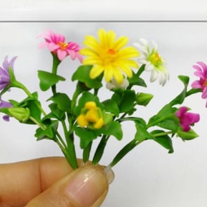 Set 5 Dollhouse Miniature Accessories Flowers Fairy Garden Ornament Plant 1:12 dollhouse