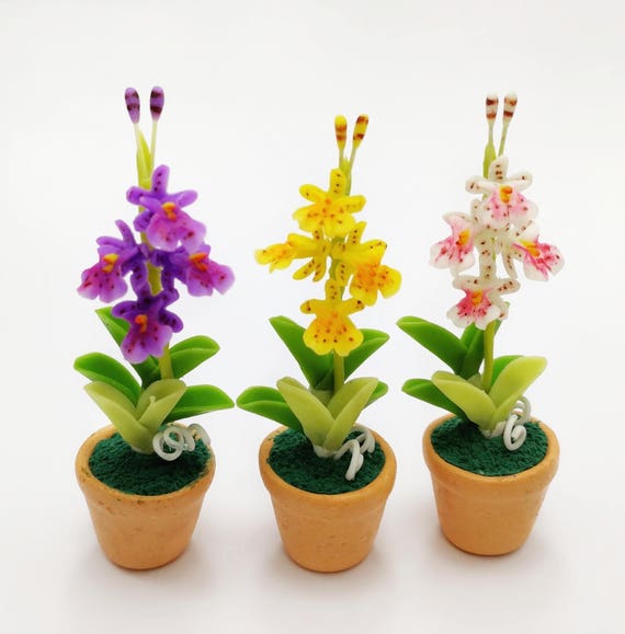3 Banana Tree Clay Flowers Plants DIY Dollhouse Miniature Plant Handmade Decor