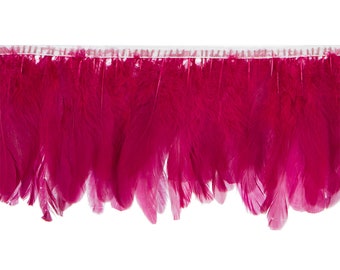 Cerise Handmade Goose Duck Feather Trim Fringe - Easter Basket Trim