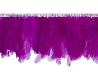 Purple Handmade Goose Duck Feather Trim Fringe - Easter Basket Trim