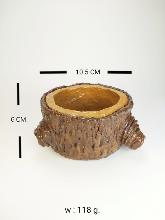 Fioriera In Resina A Forma Di Legno Per Piante Grasse E Cactus - Vaso Rustico Con Foro Di Drenaggio - 40x10x13,5 Cm - Per Interni/Esterni