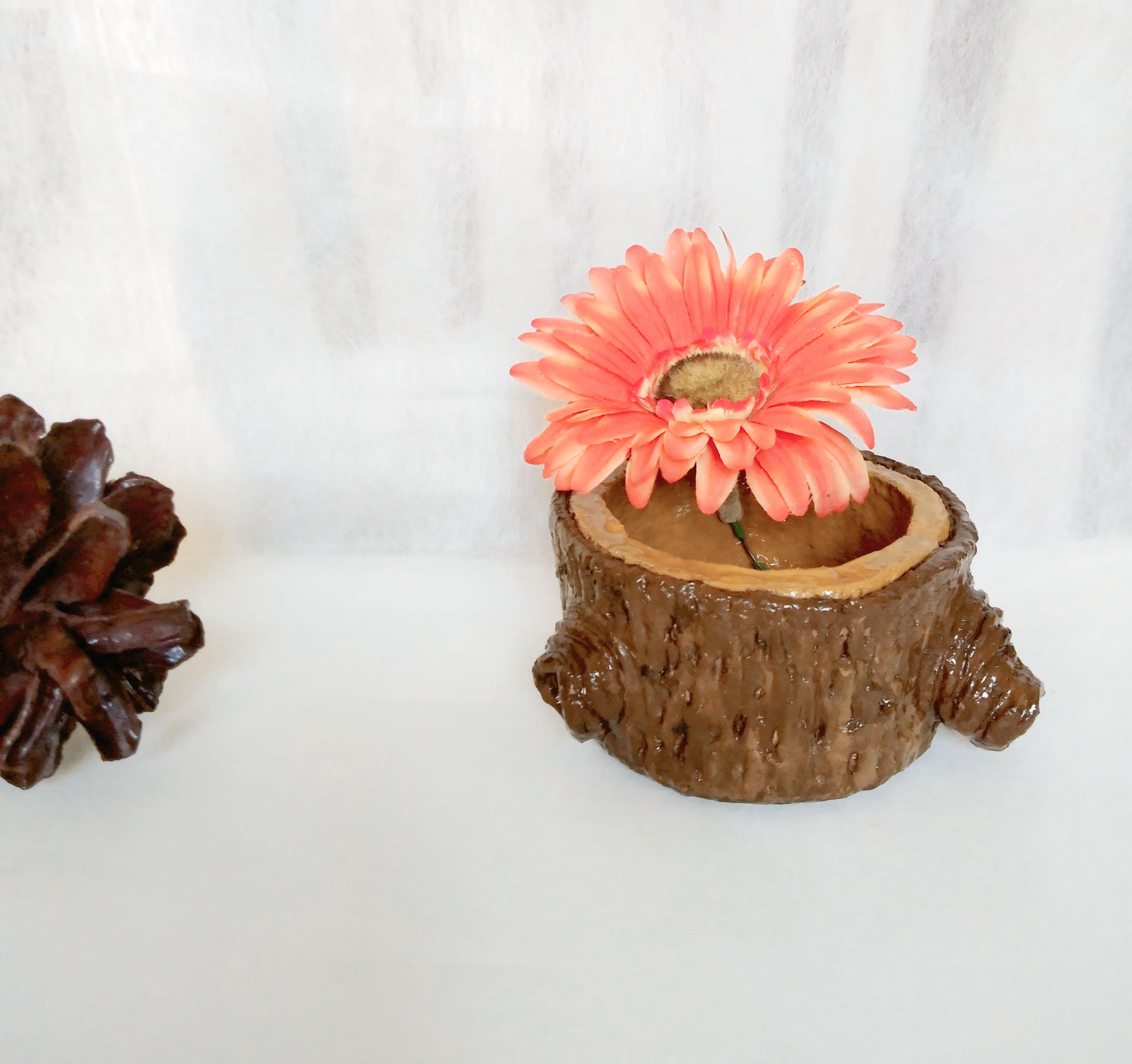 Fioriera In Resina Finto Legno A Forma Di Ceppo, 40x10x13,5 Cm, Con Foro Di Drenaggio, Per Piante Grasse, Cactus E Bonsai, Per Interni Ed Esterni - 3