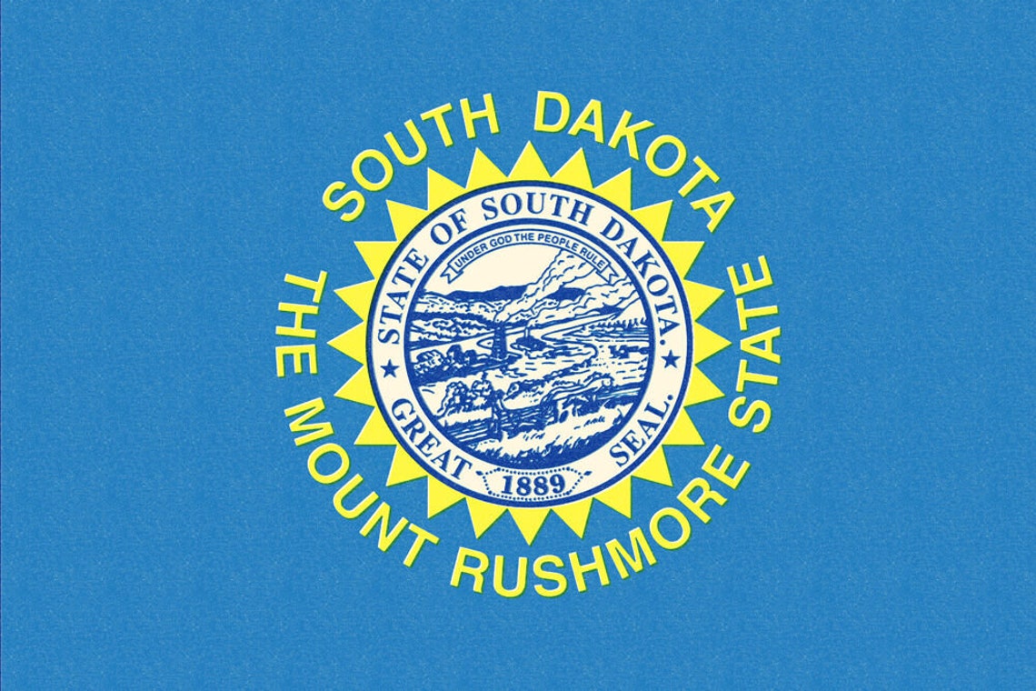 South Dakota SD State Flag 7 X 10 Wood Sign Love & Laughter Etsy