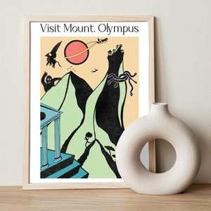 VISIT MOUNT. OLYMPUS | Digital Art Print | Greek Mythology | Wall Art | Digital Download