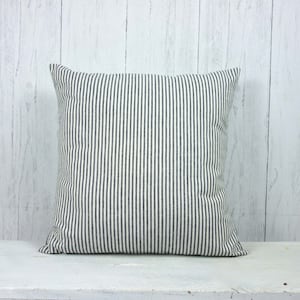 Organic body pillow covers. Ticking stripe throw pillow covers. Body pillow case. Farmhouse decor. Custom sizes. image 3