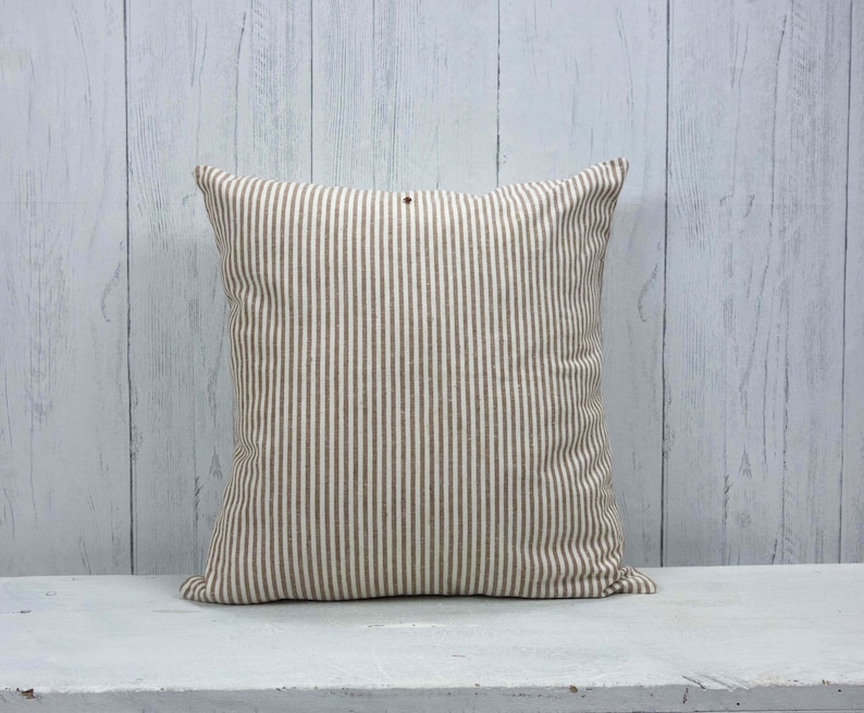 Organic body pillow covers. Ticking stripe throw pillow covers. Body pillow case. Farmhouse decor. Custom sizes. image 4