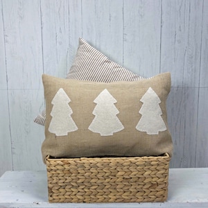 Kissenbezug / Bauernhaus Kissenbezug.  Handgemacht mit upcycled Kaschmir und Bio-Baumwolle.  Perfekt für Ihr rustikales Weihnachtsdekor.