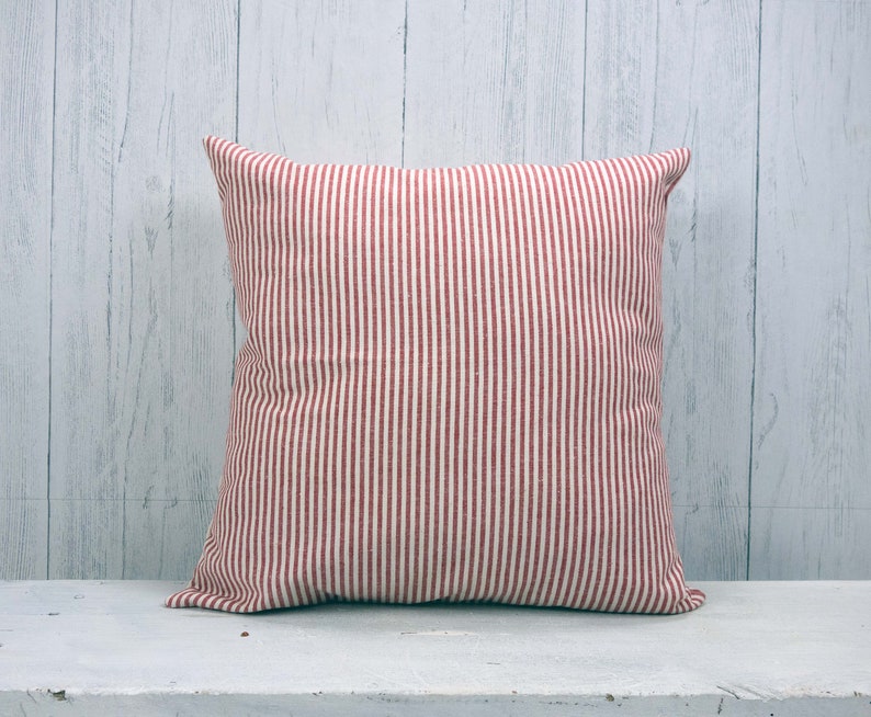 Organic body pillow covers. Ticking stripe throw pillow covers. Body pillow case. Farmhouse decor. Custom sizes. image 5