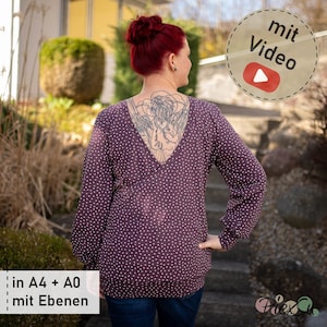 Schnittmuster Damen Shirt Enavos Damen Gr. 32-56 - PDF Nähanleitung von PiexSu | Shirt nähen, Wickelshirt nähen, Nähanleitung Shirt (GER)