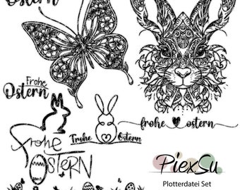 cutting file Set "Hasenzeit" - DXF, SVG, jpg & png - Silhouette, Brother, Cricut | PiexSu