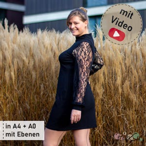 eBook pattern jersey dress dress pattern ladies dress PiexSu &quot;Solen&quot; as PDF in A4 and A0 with layers GER