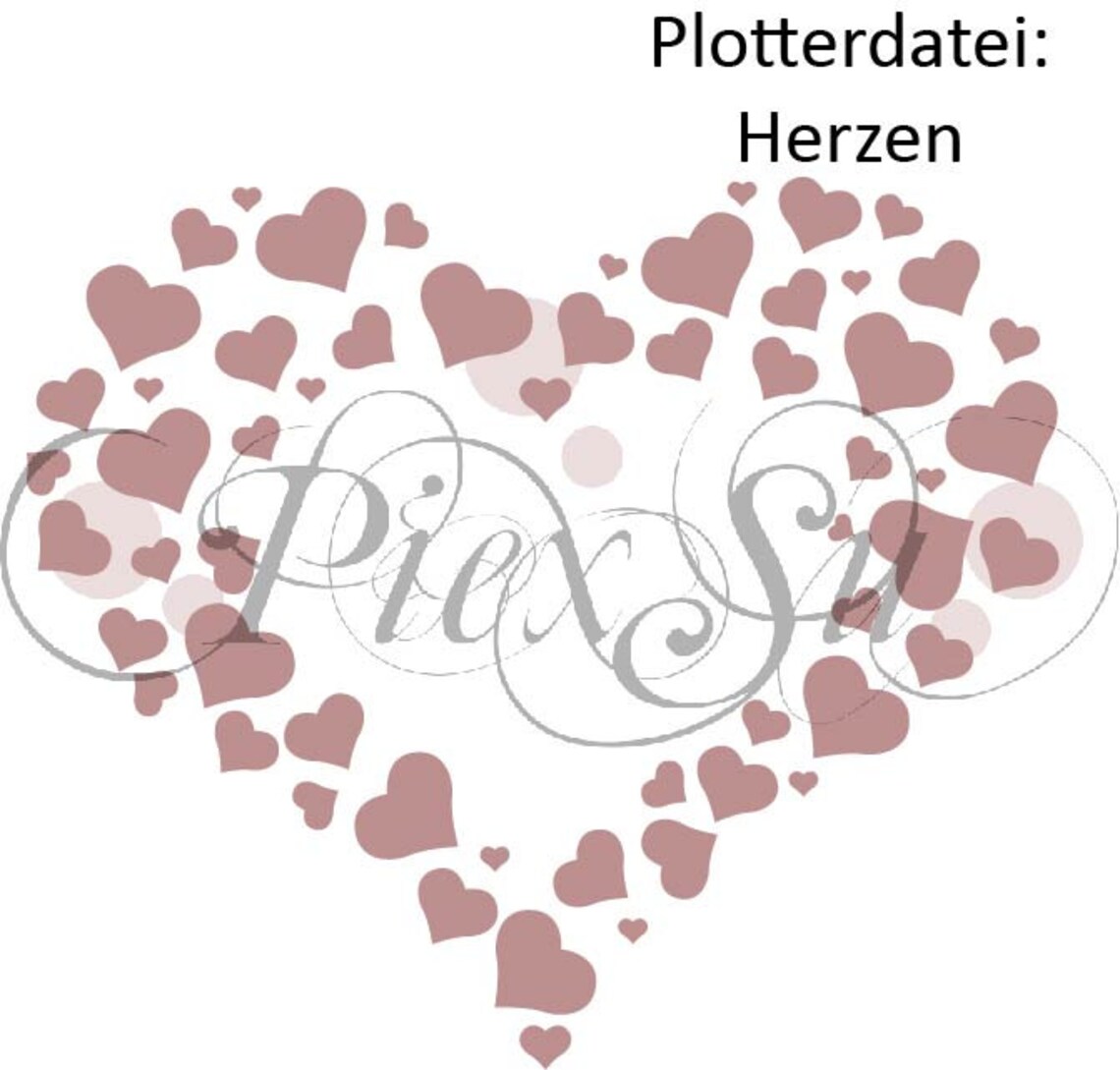 DXF SVG archivo de corte Plotterfile: Hearta en corazón | Etsy