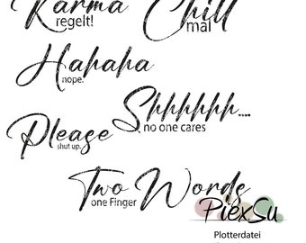 Cutting file Set "Short Quotes" - DXF, SVG, jpg & png - Silhouette, Brother, Cricut | PiexSu