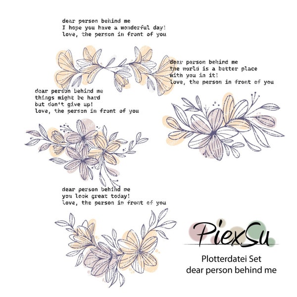 Plotterdatei Set "Dear person behind me" - DXF, SVG, jpg & png - Silhouette, Brother, Cricut | PiexSu