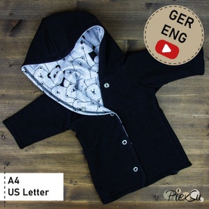 eBook sewing pattern reversible baby jacket Segir size 56 - 98 - pdf - A4 + US Letter by PiexSu (GER+ENG)