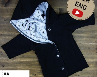 eBook sewing pattern reversible baby jacket Segir size 56 - 98 - pdf - A4 + US Letter by PiexSu (GER+ENG)