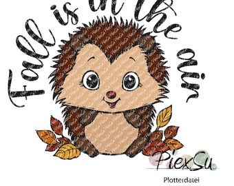 Plotterdatei Igel als dxf + svg für Silhouette, Brother + Cricut | plotten im Herbst | Plotterdatei "Fall is in the air" von PiexSu