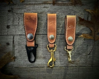 Llavero de cuero con clip para cinturón